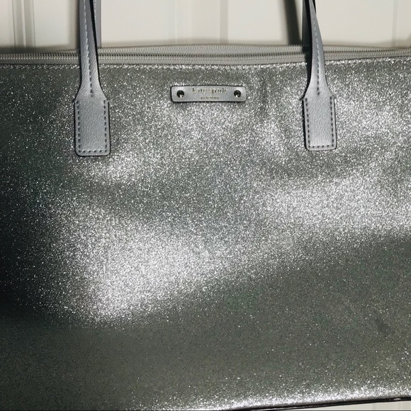 Kate Spade Silver Glitter Tote - Picture 3 of 5